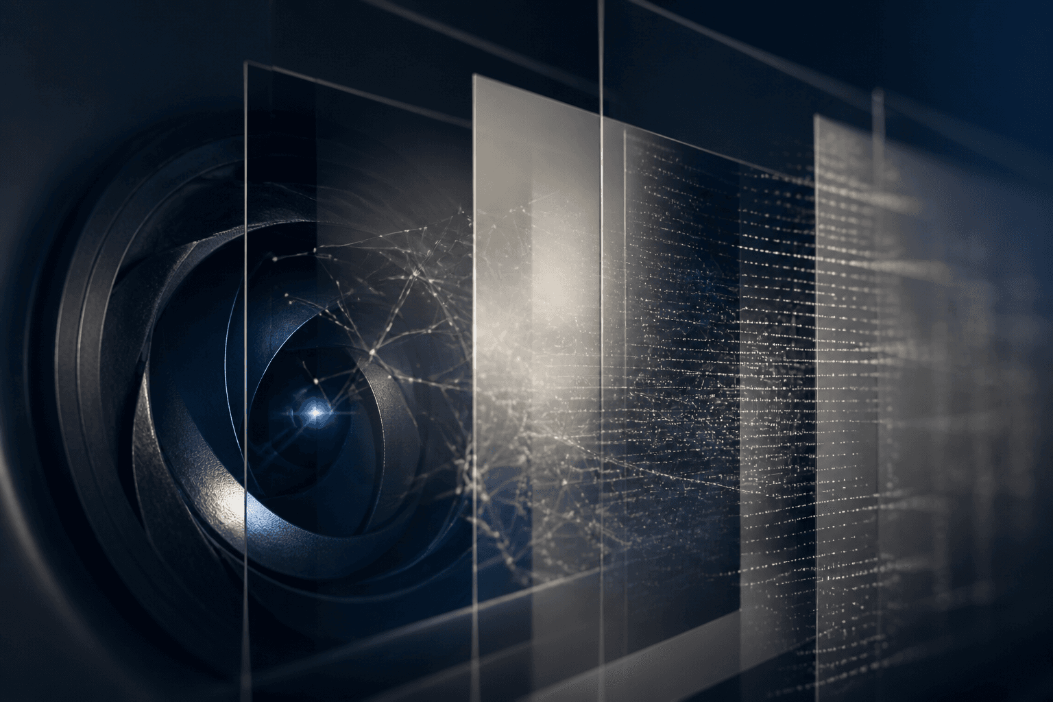 Abstract visualization of AI, computer vision, and intelligent systems