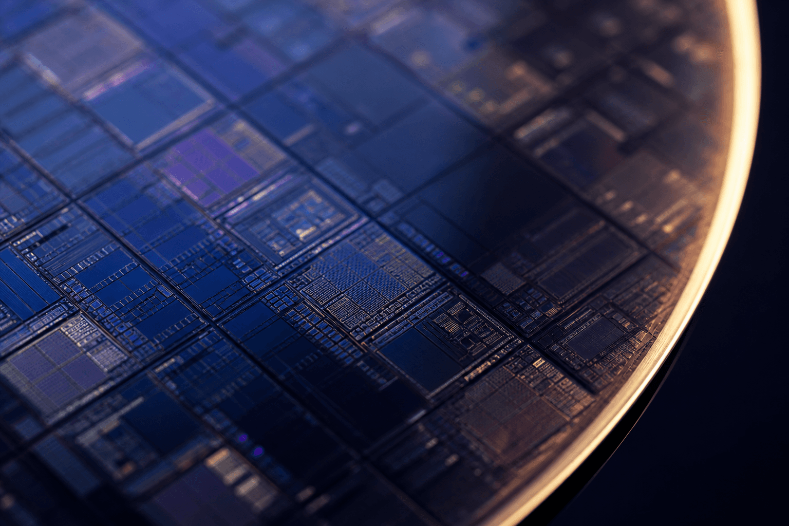Macro view of a semiconductor wafer