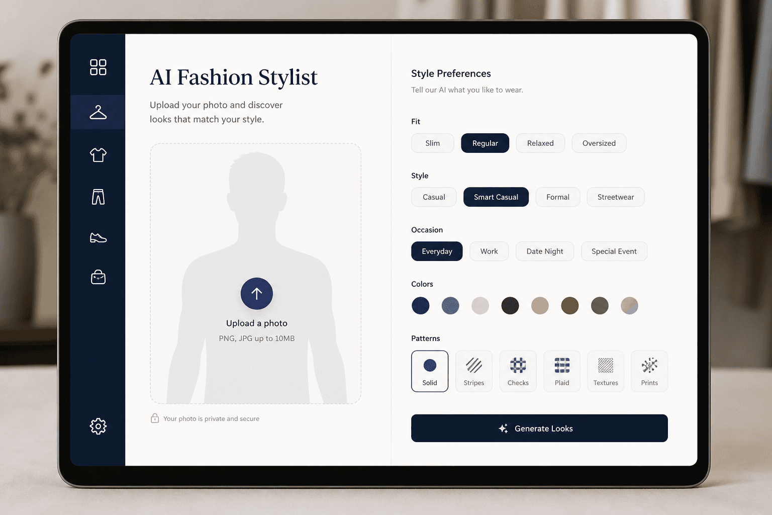Alankar interface for providing a photo and styling context
